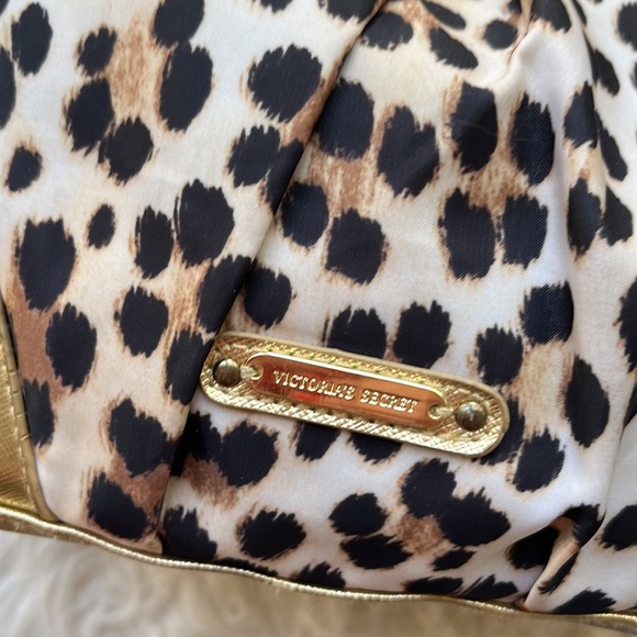 Victoria's Secret Leopard Cheetah Print Gold Purse Shoulder Bag - Picture 3 of 13